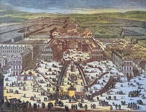 The Royal Castle of Versailles at the time of King Louis XIV.