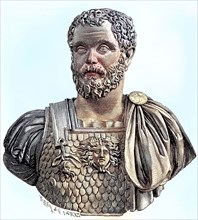 Ancient Marble Bust of Lucius Septimius Severus Pertinax.