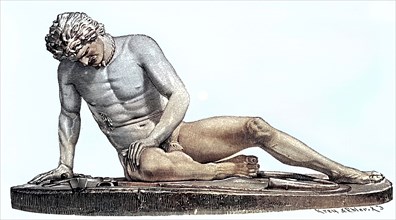 A dying Gaul, marble statue.