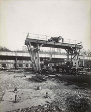The Construction of the Metro in Paris, Workers on the Construction Site, 1899, France, Historic,
