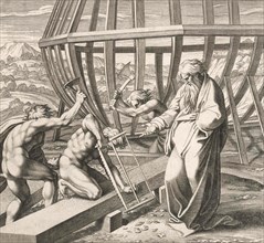 Noah's sons build the ark, According to the biblical book of Genesis, Noah's ark was a buoyant box