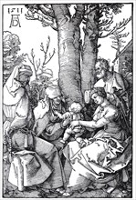 The holy family with Joachim and Anne.