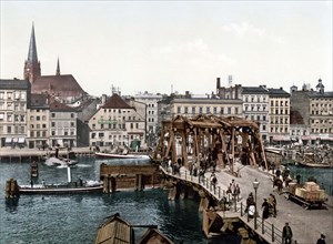 The large bridge in Szczecin, West Pomerania, formerly Germany, today Szczecin, Poland, Historical,