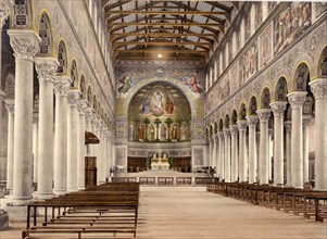 Interior view of the Basilica of St. Boniface Monastery in Munich