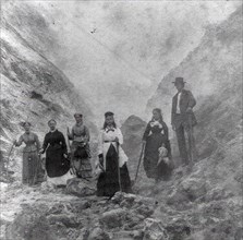 Witch's Cauldron and Devil's Cellar, Sonoma County, California, group of hikers on the road,