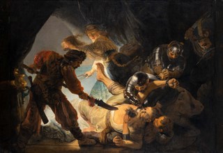 The Blinding of Samson is a history painting by Rembrandt van Rijn, Samson, after having his hair