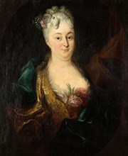 Portrait of Margarethe Elisabeth von Lersner, ca. 1700 to 1730, Historic, digitally restored