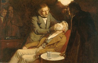 Dentist, the first use of ether for anesthesia in dental surgery, 1846, Historic, digitally