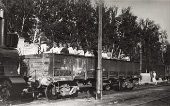 Red Army Unit Riding The Rails