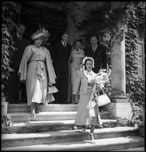 Margaret of England visits her great-aunt Victoria Eugenia of Spain (l), 1949.