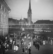 People celebrating the end of second world war; 1945.