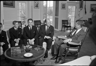 John F. Kennedy receives Ambassador W. T. Davis jr. 1963.