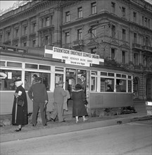 VBZ streetcar for Hungary (driven by students), Zurich 1956.