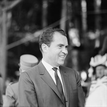 vice president Richard Nixon arriving at Geneva, 1963.