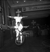 Acrobatic cyclist Hans Mohn, 1952.