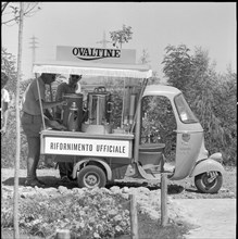 Rome 1960: Mobile Ovomaltine stand.