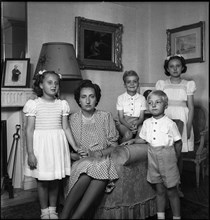 Juan Carlos (3r) with his mother and brother and sisters, around 1947.