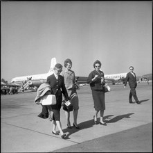 Princess Margrethe of Denmark (c) in Kloten, 1959.