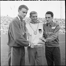 Rome 1960: 100m sprint; 2 Sime, 1 Hary, 3 Radford.