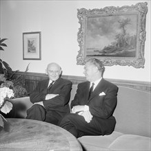 Torsten Nilsson, Foreign Minister of Sweden, with member of Federal Council Friedrich Traugott