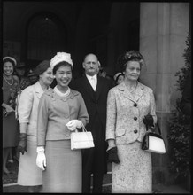 Queen Sirikit of Thailand with Antoinette Petitpierre (r), 1960.