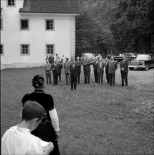 Members of Federal Council visiting Sarnen; 1964.