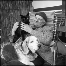 Emil Hegetschweiler with Cat and Dog, around 1950.