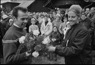 Presentation ceremony of the 40th Swiss Championship: Denis Mast, 1966.