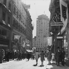 People on their way to celebration, end of second world war; 1945.