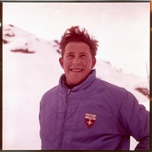 Racing skier Adolf Mathis, 1963.