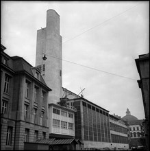 Tower of district heating station of ETH Zurich around 1955.