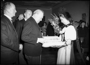 Winston Churchill with swiss public figures, Berne 1946.