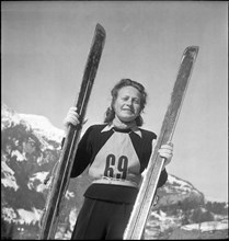 Skier Renée Clerc 1947.