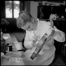 Brigitte Ueberwasser, violin-maker, 1955.