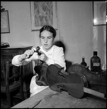 Brigitte Ueberwasser, violin-maker, 1955.