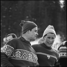 Racing skier Jos Minsch and Adolf Mathis, around 1960.