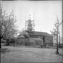 Kleinhöchstetten church under renovation 1964.