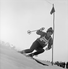 Skier Liselotte Michel, um 1958.