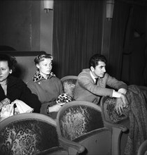 Blanche Montel, Dany Robin and Daniel Gélin in Lausanne, 1951.