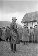 General Guisan visiting troops in Einsiedeln around 1940.