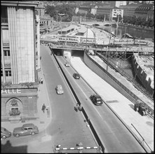 Building site at the new underpass, Bahnhofquai Zurich 1953.