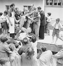 Donation fo clothes for Pestalozzi Children's Village 1949.