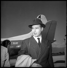 Arrival of Prince Alexander of Yugoslavia in Geneva, 1954.