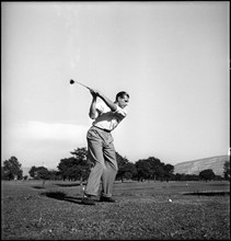 Don Juan, Count of Barcelona, playing golf around 1947.