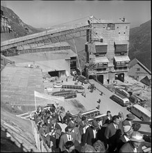 Grande Dixence, visiting day on the building site 1953.