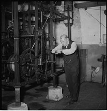 Arnold Zwahlen, tuner of Zytglogge tower clock, 1949