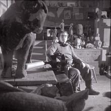 Hans Jakob Meyer in his studio.