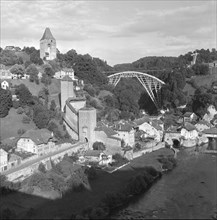 Gottéron bridge under construction; 1959.