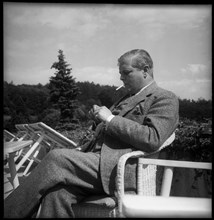 Randolph Churchill in Switzerland 1946.