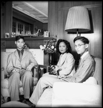 Prince Ananda Mahidol, Princess Galyani, Prince Bhumibol, 1945.